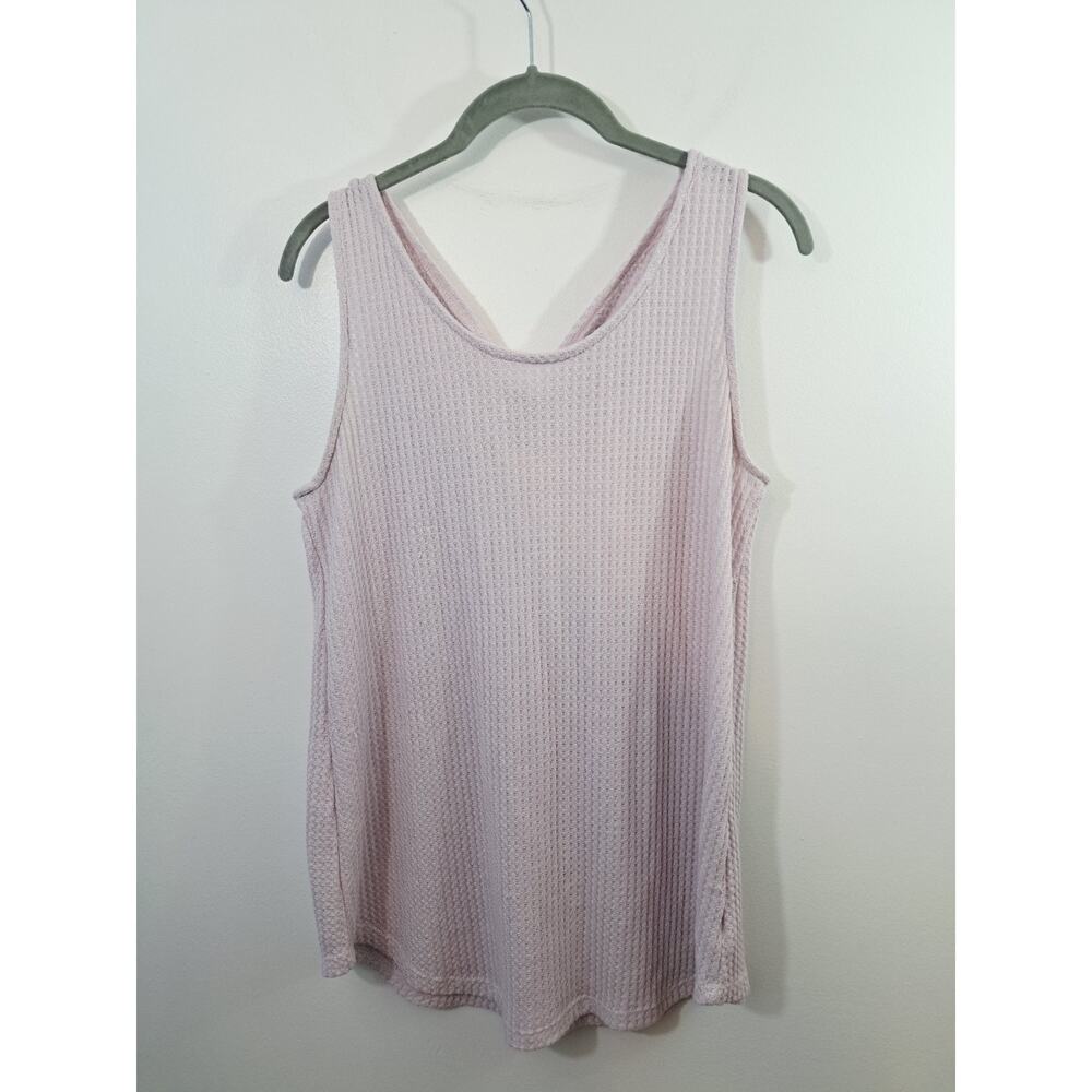 Sinuous Tanktop Women's Lilac Medium Waffle Knit Tie Back